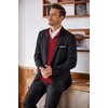 image:imageCOOFANDY Mens Quarter Zip Up Sweaters Slim Fit Lightweight Mock Neck Pullover Casual Polo SweatersRed