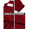image:imageCOOFANDY Mens Quarter Zip Up Sweaters Slim Fit Lightweight Mock Neck Pullover Casual Polo SweatersRed
