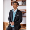 image:imageCOOFANDY Mens Quarter Zip Up Sweaters Slim Fit Lightweight Mock Neck Pullover Casual Polo SweatersSky Blue