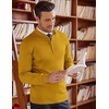 image:imageCOOFANDY Mens Quarter Zip Up Sweaters Slim Fit Lightweight Mock Neck Pullover Casual Polo SweatersTurmeric