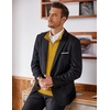 image:imageCOOFANDY Mens Quarter Zip Up Sweaters Slim Fit Lightweight Mock Neck Pullover Casual Polo SweatersTurmeric