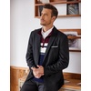 image:imageCOOFANDY Mens Quarter Zip Up Sweaters Slim Fit Lightweight Mock Neck Pullover Casual Polo SweatersWine Red  Navy Blue Stripe