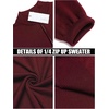 image:imageCOOFANDY Mens Quarter Zip Up Sweaters Slim Fit Lightweight Mock Neck Pullover Casual Polo SweatersWine Red