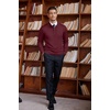 image:imageCOOFANDY Mens Quarter Zip Up Sweaters Slim Fit Lightweight Mock Neck Pullover Casual Polo SweatersWine Red