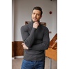 image:imageCOOFANDY Mens Ribbed Slim Fit Knitted Pullover Casual Turtleneck SweaterCharcoal Grey
