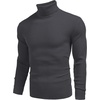 image:imageCOOFANDY Mens Ribbed Slim Fit Knitted Pullover Casual Turtleneck SweaterCharcoal Grey
