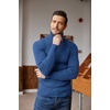 image:imageCOOFANDY Mens Ribbed Slim Fit Knitted Pullover Casual Turtleneck SweaterCornflower Blue