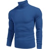 image:imageCOOFANDY Mens Ribbed Slim Fit Knitted Pullover Casual Turtleneck SweaterCornflower Blue