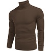 image:imageCOOFANDY Mens Ribbed Slim Fit Knitted Pullover Casual Turtleneck SweaterDark Brown