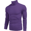 image:imageCOOFANDY Mens Ribbed Slim Fit Knitted Pullover Casual Turtleneck SweaterDark Purple