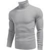 image:imageCOOFANDY Mens Ribbed Slim Fit Knitted Pullover Casual Turtleneck SweaterGrey