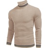 image:imageCOOFANDY Mens Ribbed Slim Fit Knitted Pullover Casual Turtleneck SweaterKhaki 2