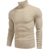image:imageCOOFANDY Mens Ribbed Slim Fit Knitted Pullover Casual Turtleneck SweaterKhaki