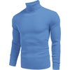 image:imageCOOFANDY Mens Ribbed Slim Fit Knitted Pullover Casual Turtleneck SweaterLight Blue