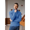 image:imageCOOFANDY Mens Ribbed Slim Fit Knitted Pullover Casual Turtleneck SweaterLight Blue