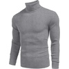 image:imageCOOFANDY Mens Ribbed Slim Fit Knitted Pullover Casual Turtleneck SweaterMedium Grey