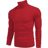 image:imageCOOFANDY Mens Ribbed Slim Fit Knitted Pullover Casual Turtleneck SweaterRed