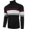 image:imageCOOFANDY Mens Ribbed Slim Fit Knitted Pullover Casual Turtleneck SweaterStripedwhite  Red