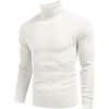 image:imageCOOFANDY Mens Ribbed Slim Fit Knitted Pullover Casual Turtleneck SweaterWhite