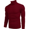 image:imageCOOFANDY Mens Ribbed Slim Fit Knitted Pullover Casual Turtleneck SweaterWine Red