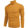 image:imageCOOFANDY Mens Ribbed Slim Fit Knitted Pullover Casual Turtleneck SweaterYellow