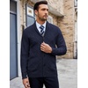 image:imageCOOFANDY Mens Shawl Collar Cardigan Sweater Slim Fit Button Down Cable Knitted Sweater with PocketsNavy Blue