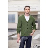 image:imageCOOFANDY Mens Shawl Collar Cardigan Sweater Slim Fit Cable Knit Button up Sweater with PocketsArmy Green