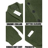 image:imageCOOFANDY Mens Shawl Collar Cardigan Sweater Slim Fit Cable Knit Button up Sweater with PocketsArmy Green