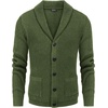 image:imageCOOFANDY Mens Shawl Collar Cardigan Sweater Slim Fit Cable Knit Button up Sweater with PocketsArmy Green