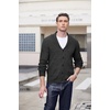 image:imageCOOFANDY Mens Shawl Collar Cardigan Sweater Slim Fit Cable Knit Button up Sweater with PocketsBlack
