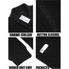 image:imageCOOFANDY Mens Shawl Collar Cardigan Sweater Slim Fit Cable Knit Button up Sweater with PocketsBlack