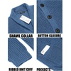 image:imageCOOFANDY Mens Shawl Collar Cardigan Sweater Slim Fit Cable Knit Button up Sweater with PocketsBlue