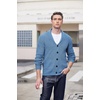 image:imageCOOFANDY Mens Shawl Collar Cardigan Sweater Slim Fit Cable Knit Button up Sweater with PocketsBlue
