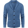 image:imageCOOFANDY Mens Shawl Collar Cardigan Sweater Slim Fit Cable Knit Button up Sweater with PocketsBlue