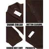 image:imageCOOFANDY Mens Shawl Collar Cardigan Sweater Slim Fit Cable Knit Button up Sweater with PocketsBrown