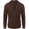 image:imageCOOFANDY Mens Shawl Collar Cardigan Sweater Slim Fit Cable Knit Button up Sweater with PocketsBrown