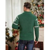 image:imageCOOFANDY Mens Shawl Collar Cardigan Sweater Slim Fit Cable Knit Button up Sweater with PocketsChristmas GreenWhite
