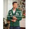 image:imageCOOFANDY Mens Shawl Collar Cardigan Sweater Slim Fit Cable Knit Button up Sweater with PocketsChristmas GreenWhite
