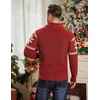 image:imageCOOFANDY Mens Shawl Collar Cardigan Sweater Slim Fit Cable Knit Button up Sweater with PocketsChristmas RedWhite