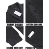 image:imageCOOFANDY Mens Shawl Collar Cardigan Sweater Slim Fit Cable Knit Button up Sweater with PocketsDark Grey