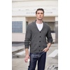 image:imageCOOFANDY Mens Shawl Collar Cardigan Sweater Slim Fit Cable Knit Button up Sweater with PocketsDark Grey