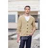 image:imageCOOFANDY Mens Shawl Collar Cardigan Sweater Slim Fit Cable Knit Button up Sweater with PocketsKhaki