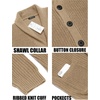 image:imageCOOFANDY Mens Shawl Collar Cardigan Sweater Slim Fit Cable Knit Button up Sweater with PocketsKhaki