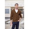 image:imageCOOFANDY Mens Shawl Collar Cardigan Sweater Slim Fit Cable Knit Button up Sweater with PocketsLight Caramel