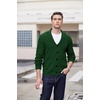 image:imageCOOFANDY Mens Shawl Collar Cardigan Sweater Slim Fit Cable Knit Button up Sweater with PocketsLight Green