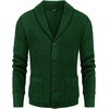 image:imageCOOFANDY Mens Shawl Collar Cardigan Sweater Slim Fit Cable Knit Button up Sweater with PocketsLight Green