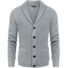 image:imageCOOFANDY Mens Shawl Collar Cardigan Sweater Slim Fit Cable Knit Button up Sweater with PocketsLight Grey