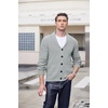 image:imageCOOFANDY Mens Shawl Collar Cardigan Sweater Slim Fit Cable Knit Button up Sweater with PocketsLight Grey