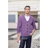 image:imageCOOFANDY Mens Shawl Collar Cardigan Sweater Slim Fit Cable Knit Button up Sweater with PocketsPurple