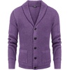 image:imageCOOFANDY Mens Shawl Collar Cardigan Sweater Slim Fit Cable Knit Button up Sweater with PocketsPurple